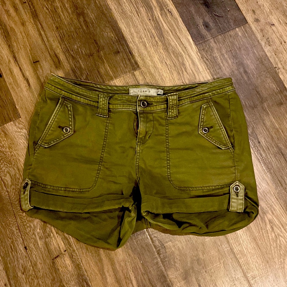 Army green shorts